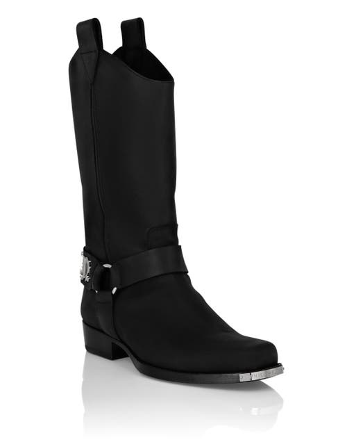 PHILIPP PLEIN PHILIPP PLEIN Leather Boots Flat High Gothic Plein Men