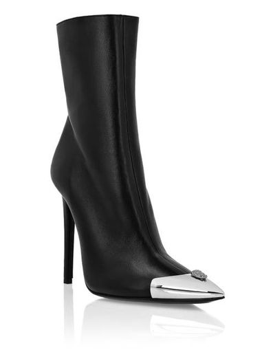 PHILIPP PLEIN PHILIPP PLEIN Leather Boots High Heels Mid Skull Strass Women