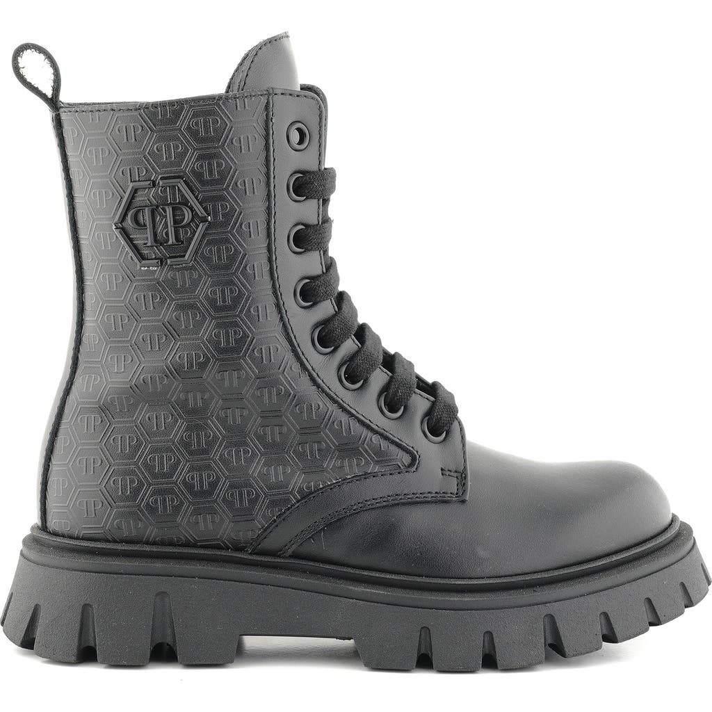 PHILIPP PLEIN PHILIPP PLEIN Leather Combat Boots Pp Hexagon Girl