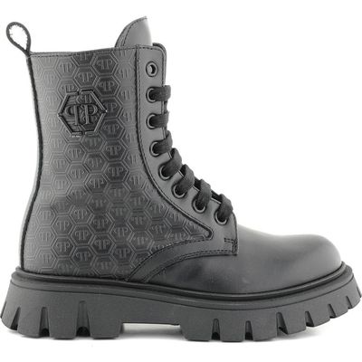 PHILIPP PLEIN PHILIPP PLEIN Leather Combat Boots Pp Hexagon Girl