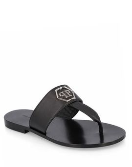 PHILIPP PLEIN PHILIPP PLEIN Leather Flat Sandals Hexagon Men
