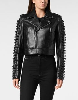 PHILIPP PLEIN PHILIPP PLEIN Leather Jacket Crystal Skull Women