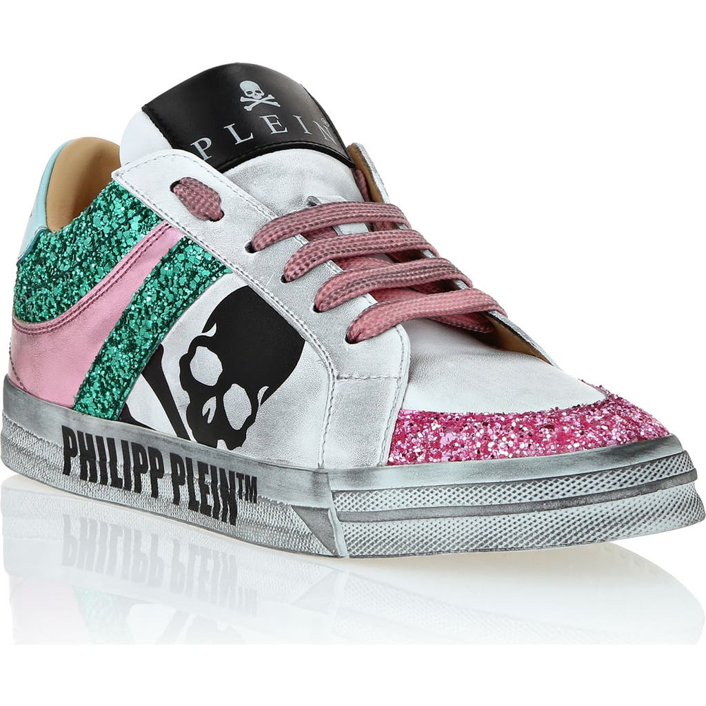 PHILIPP PLEIN PHILIPP PLEIN Leather Lo-Top Sneakers Skull With Crystals Women
