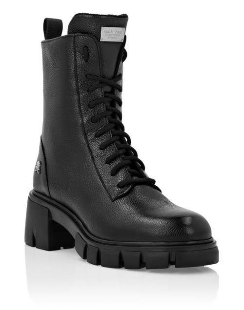 PHILIPP PLEIN PHILIPP PLEIN Leather Low Flat Boots Women