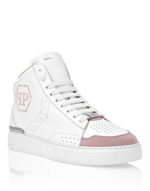 PHILIPP PLEIN PHILIPP PLEIN Leather Mid-Top Sneakers Hexagon Unisex
