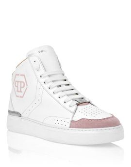 PHILIPP PLEIN PHILIPP PLEIN Leather Mid-Top Sneakers Hexagon Unisex