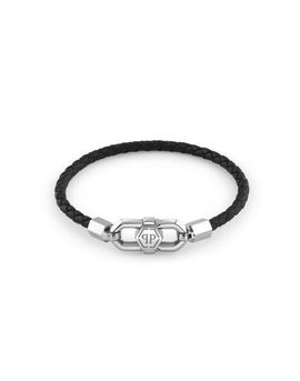 PHILIPP PLEIN PHILIPP PLEIN Leather Stainless Steel Bracelet Plein Edge Men