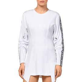 PHILIPP PLEIN PHILIPP PLEIN Logo Detail Asymmetric Wool Blend Dress Women