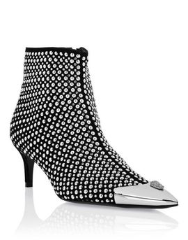 PHILIPP PLEIN PHILIPP PLEIN Low Heel Ankle Boots Studs And Strass Skull Women