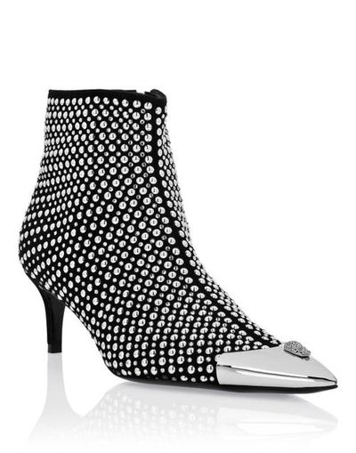 PHILIPP PLEIN PHILIPP PLEIN Low Heel Ankle Boots Studs And Strass Skull Women
