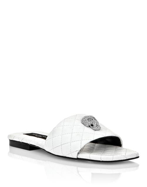 PHILIPP PLEIN PHILIPP PLEIN Matelasse Slides Crystal Skull Women