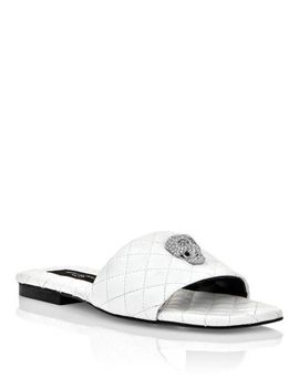 PHILIPP PLEIN PHILIPP PLEIN Matelasse Slides Crystal Skull Women