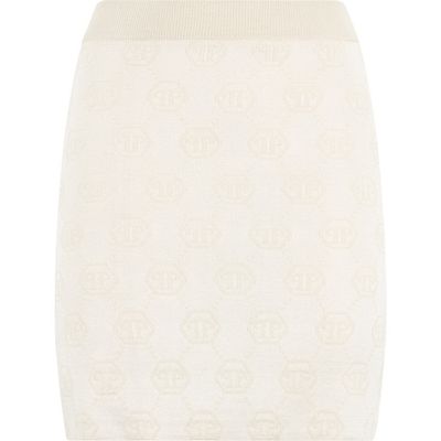 PHILIPP PLEIN PHILIPP PLEIN Merino Wool Mini Skirt Jacquard Monogram Women
