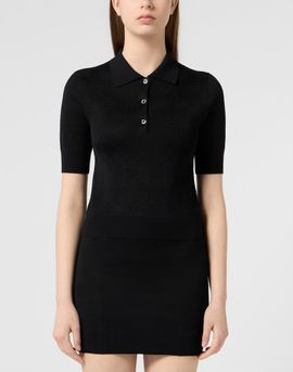 PHILIPP PLEIN PHILIPP PLEIN Merino Wool Regular Polo Jacquard Monogram Women