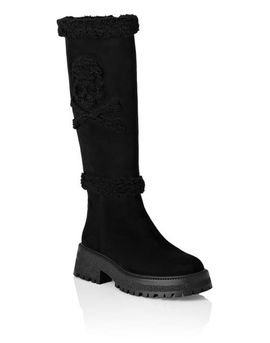 PHILIPP PLEIN PHILIPP PLEIN Mid Flat Boots Skull & Bones Women