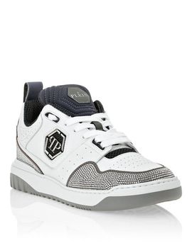 PHILIPP PLEIN PHILIPP PLEIN Mix Leather Lo-Top Sneakers Crystal Men