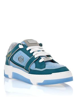 PHILIPP PLEIN PHILIPP PLEIN Mix Leather Lo-Top Sneakers Hexagon Logo Unisex