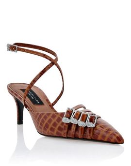 PHILIPP PLEIN PHILIPP PLEIN Multi-Strap Low-Heel Slingback Cocco Print Women