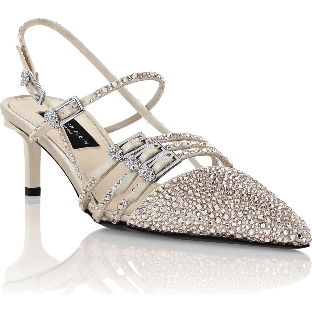 PHILIPP PLEIN PHILIPP PLEIN Multi-Strap Mid-Heel Slingbacks 5 Mix Strass Women