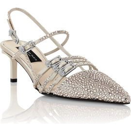 PHILIPP PLEIN PHILIPP PLEIN Multi-Strap Mid-Heel Slingbacks 5 Mix Strass Women