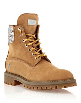 PHILIPP PLEIN PHILIPP PLEIN Nabuk Boots Low Flat Crystal The Hunter Women