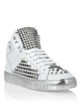 PHILIPP PLEIN PHILIPP PLEIN Nappa Leather Mid-Top Sneakers Studs Unisex