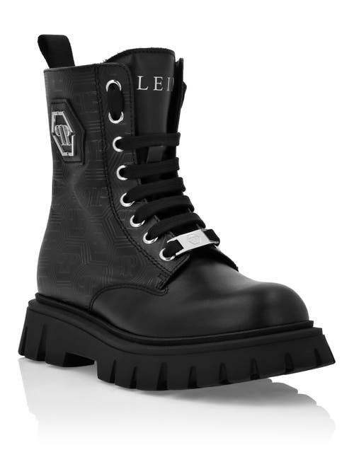 PHILIPP PLEIN PHILIPP PLEIN Nappa Leather Mid Boots Hexagon Monogram Girl
