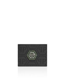 PHILIPP PLEIN PHILIPP PLEIN Nylon And Leather Cardholder Monogram Men