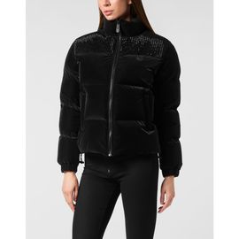 PHILIPP PLEIN PHILIPP PLEIN Nylon And Suede Puffer Jacket Strass Women