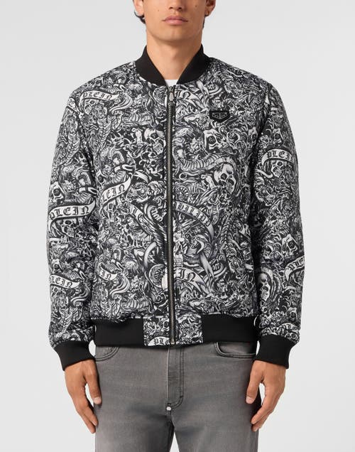 PHILIPP PLEIN PHILIPP PLEIN Nylon Bomber All-Over Tattoo Men