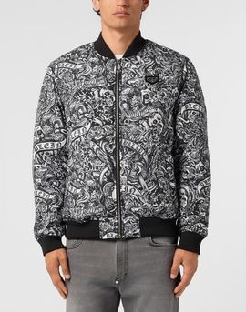 PHILIPP PLEIN PHILIPP PLEIN Nylon Bomber All-Over Tattoo Men