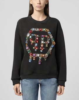 PHILIPP PLEIN PHILIPP PLEIN Open Back Sweatshirt Hexagon Stones Women