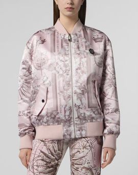 PHILIPP PLEIN PHILIPP PLEIN Oversized Satin Bomber Butterfly Tattoo Women