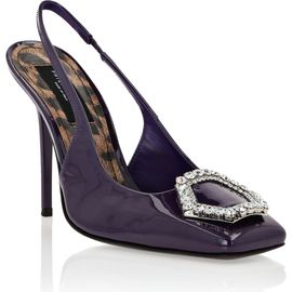 PHILIPP PLEIN PHILIPP PLEIN Patent Leather Decollete Hi-Heels Crystal Hexagon Women