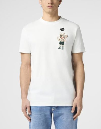 PHILIPP PLEIN PHILIPP PLEIN Round Neck T-Shirt New York Tennis Patch Men