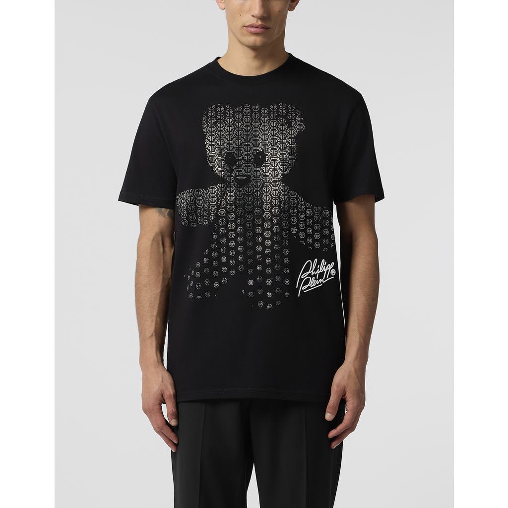 PHILIPP PLEIN PHILIPP PLEIN Round Neck T-Shirt Teddy Strass Teddy Bear Men