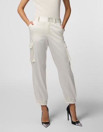 PHILIPP PLEIN PHILIPP PLEIN Satin Cargo Fit Drawstring Trousers Women