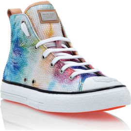 PHILIPP PLEIN PHILIPP PLEIN Satin Hi-top Sneakers Tie Dye Women
