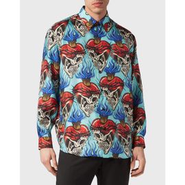 PHILIPP PLEIN PHILIPP PLEIN Silk Dandy Shirt Love Tattoo Men