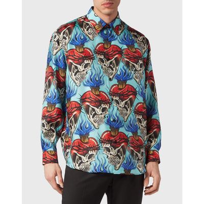 PHILIPP PLEIN PHILIPP PLEIN Silk Dandy Shirt Love Tattoo Men