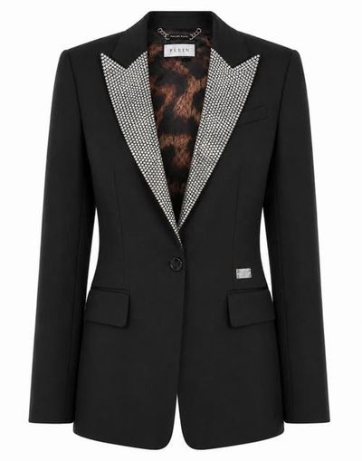 PHILIPP PLEIN PHILIPP PLEIN Single Breasted Fit Blazer Crystal Strass Women