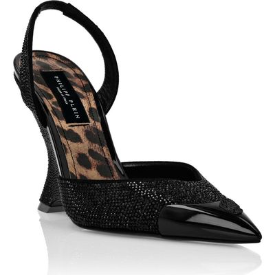 PHILIPP PLEIN PHILIPP PLEIN Suede Decollete Wedges Crystal Women