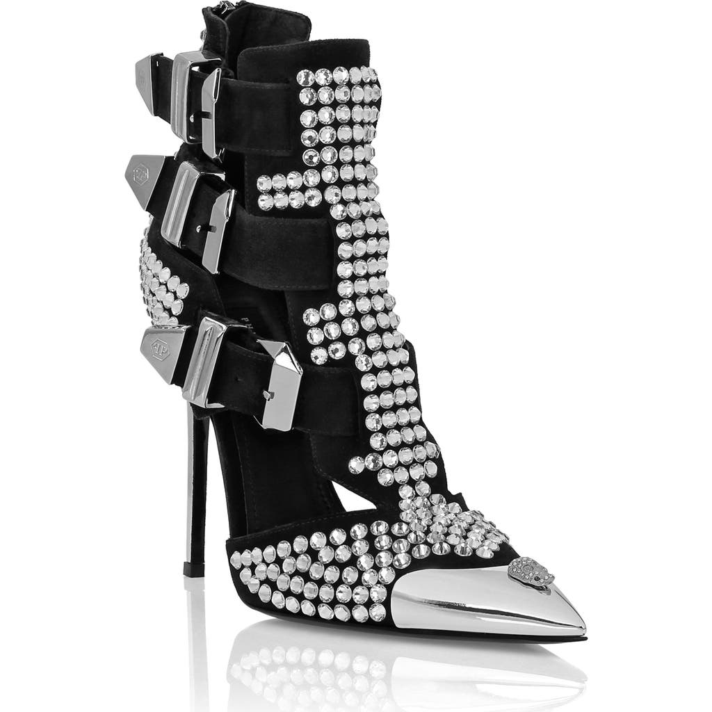 PHILIPP PLEIN PHILIPP PLEIN Suede Strass Sandals High Heels Skull Women