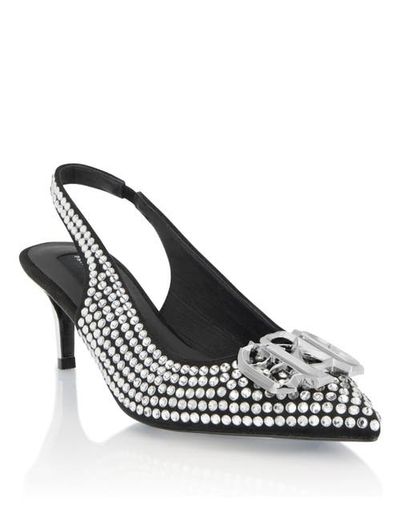 PHILIPP PLEIN PHILIPP PLEIN Suede Strass Slingback Shoes H55 Gothic Women