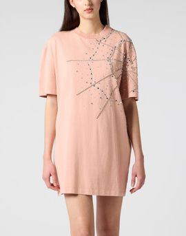 PHILIPP PLEIN PHILIPP PLEIN T-Shirt Dress Spiderweb Strass Women