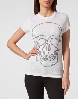 PHILIPP PLEIN PHILIPP PLEIN T-Shirt Round Neck Sexy Pure Fit Skull Women