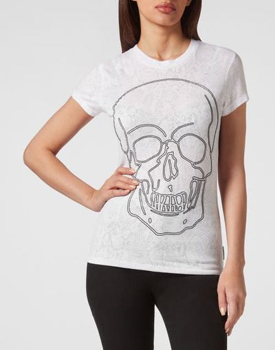 PHILIPP PLEIN PHILIPP PLEIN T-Shirt Round Neck Sexy Pure Fit Skull Women