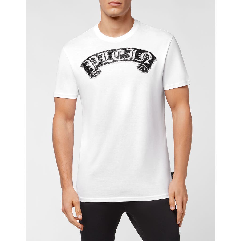 PHILIPP PLEIN PHILIPP PLEIN T-Shirt Round Neck Ss Stones Gothic Plein With Crystals Unisex