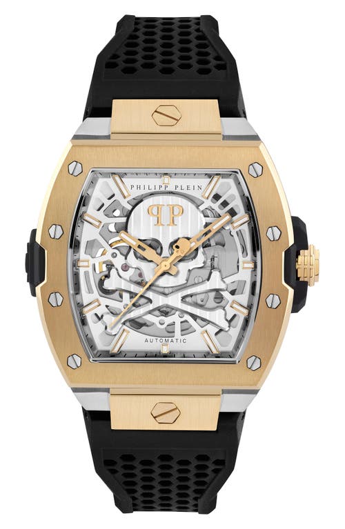 PHILIPP PLEIN PHILIPP PLEIN The $keleton 2.0 Automatic Silicone Strap Watch, 44mm