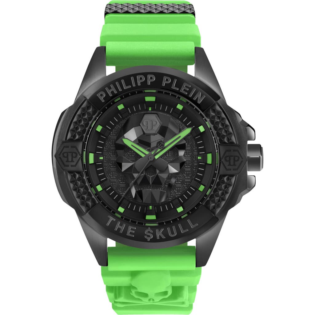 PHILIPP PLEIN PHILIPP PLEIN The $kull Silicone Strap Watch, 44mm